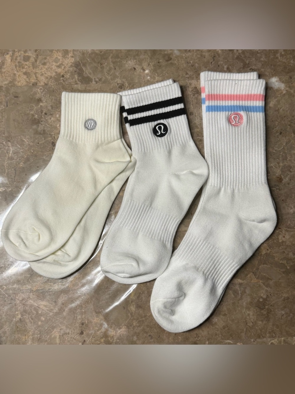 New Women’s Lululemon Athletica Socks 
3 pairs Size Medium 
Socks stretch